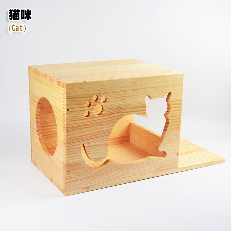 Cat Wood Hanging House Wall Mounted Cat Nest Kitten Climbing Scratching Frame DIY Pet Toys Cat Tower Cat Condo HW170: Kitty