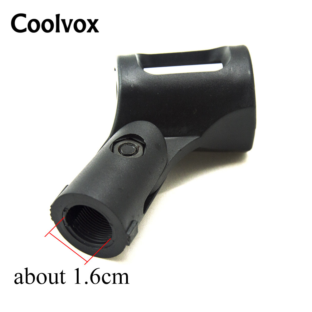 Coolvox di Plastica Nero Adatto A Formato Standard Audio Fascetta di Gomma di Plastica Universale Wired Microfono Clip di Accessori MIC