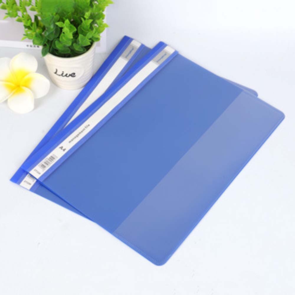Plastic Transparent File Folder A4 Presentation Project Documents Holder PVC Paper Organizer Office: blue