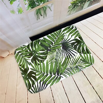 Velkommen gulvmåtter dørmåtte tropiske planter trykt køkken badeværelse tæpper hus tæppe til stue skridsikre tapete tæppe: 06 / 40 x 60cm