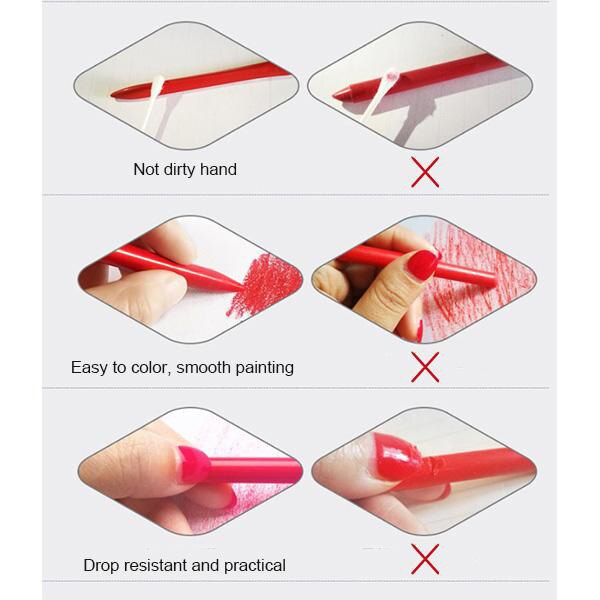 36 Colors Triangular Crayons Triangular Colouring Pencil for Students Kids Children FP8