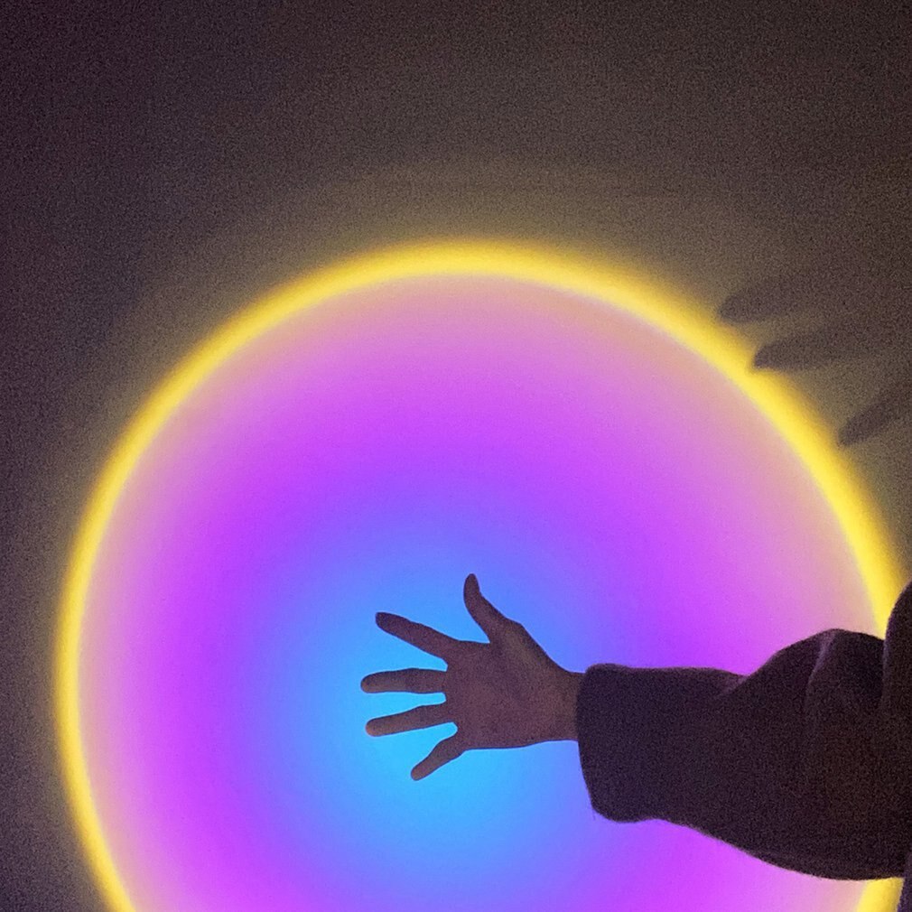 Zonsondergang Projectie Nachtverlichting Live-uitzending Achtergrond Als Galaxy Projector Sfeer Regenboog Lamp Slaapkamer Decoratie