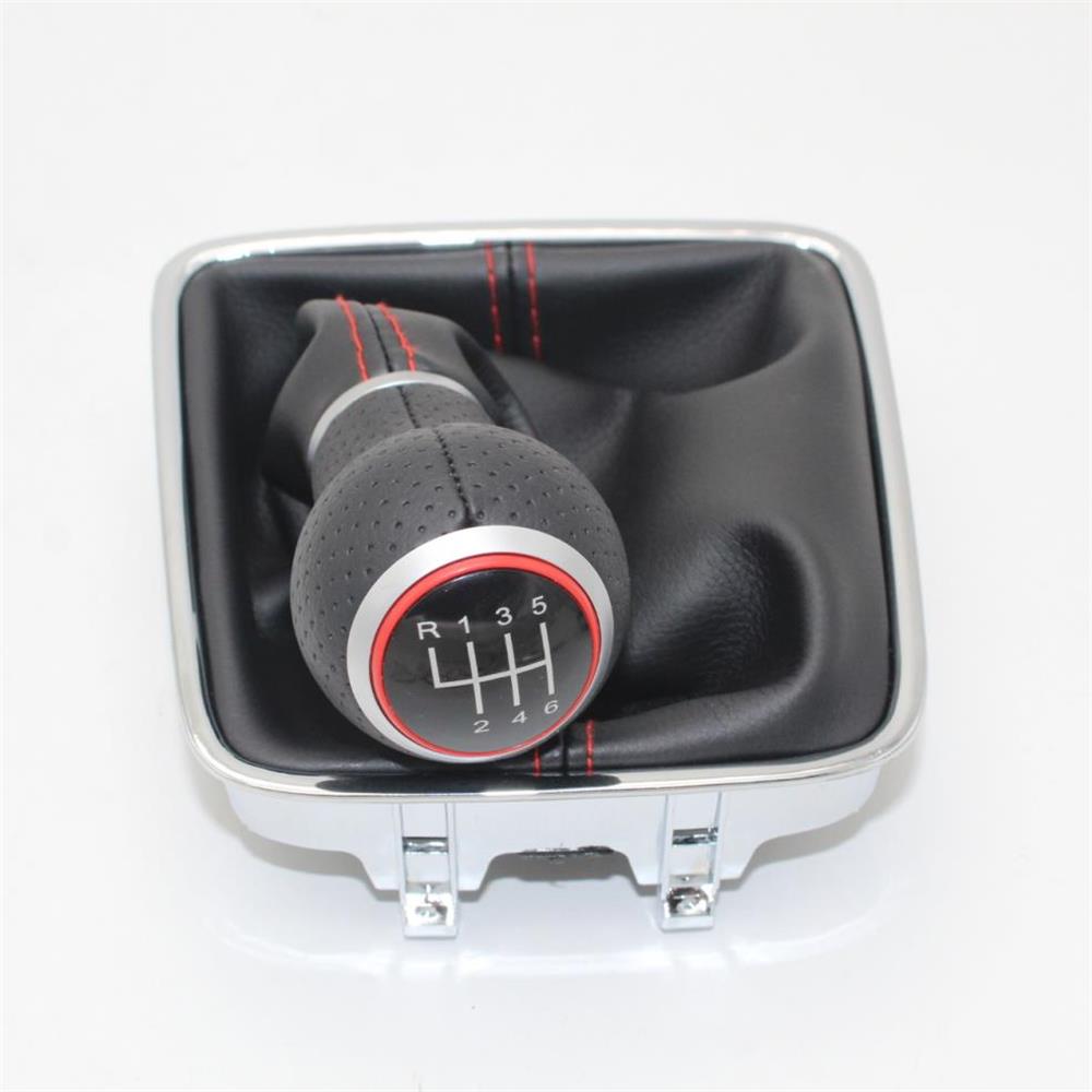 For VW Tiguan 5N 2007 Car-Styling 6 Speed Car Gear Stick Level Shift Knob With PU Leather Boot