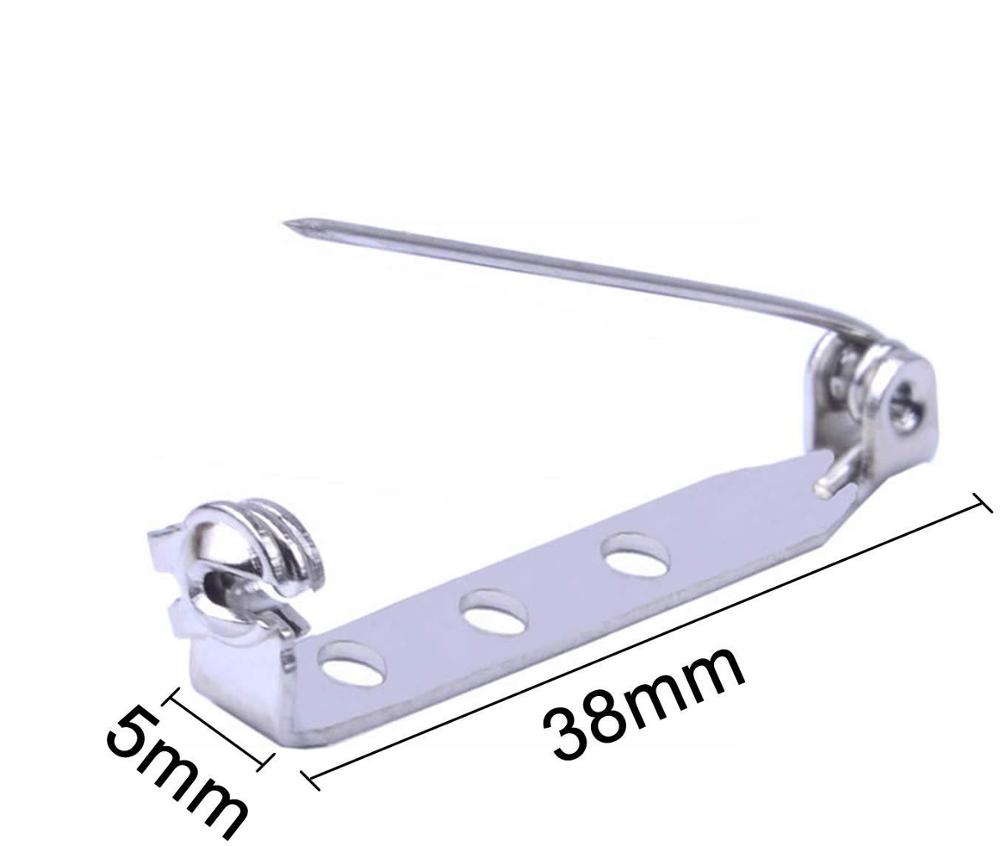 50PCS Stainless Steel Brooch Backs Catch Bar Safety Pins Badge Fasteners for Craft Jewellery Making
