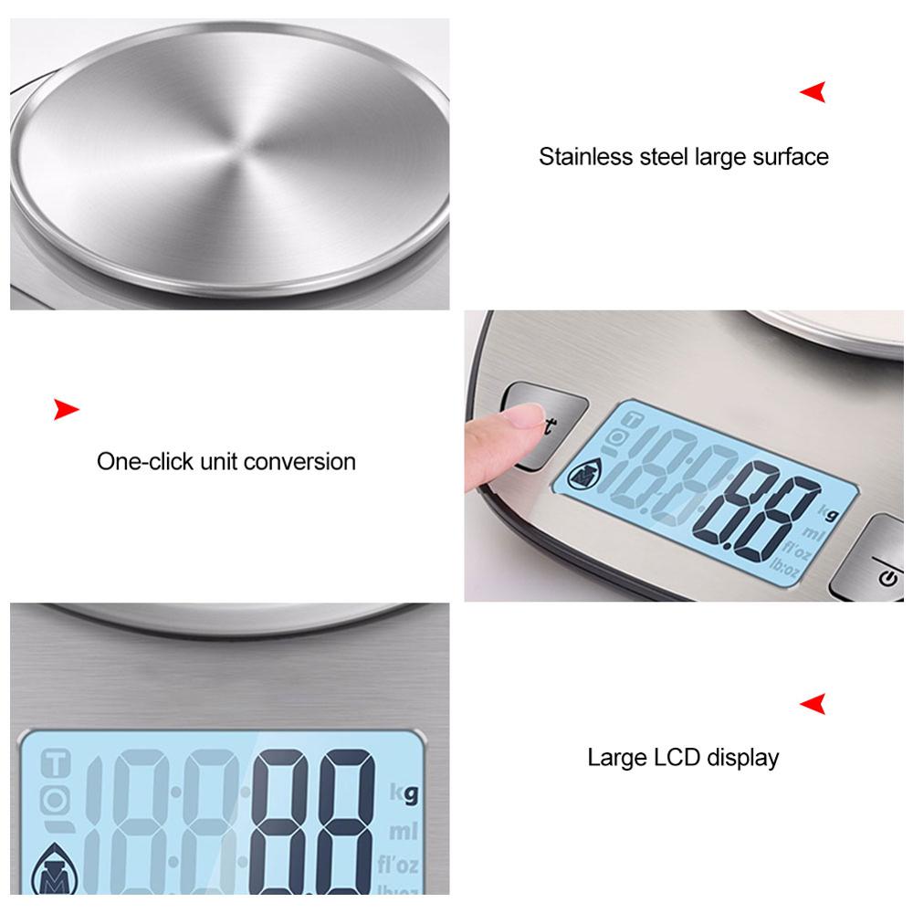 Stainless Steel Kitchen Scale Electronic Scale Kitchen Food Balance Cuisine Precision Digital Scale With Bowl Cook Tool