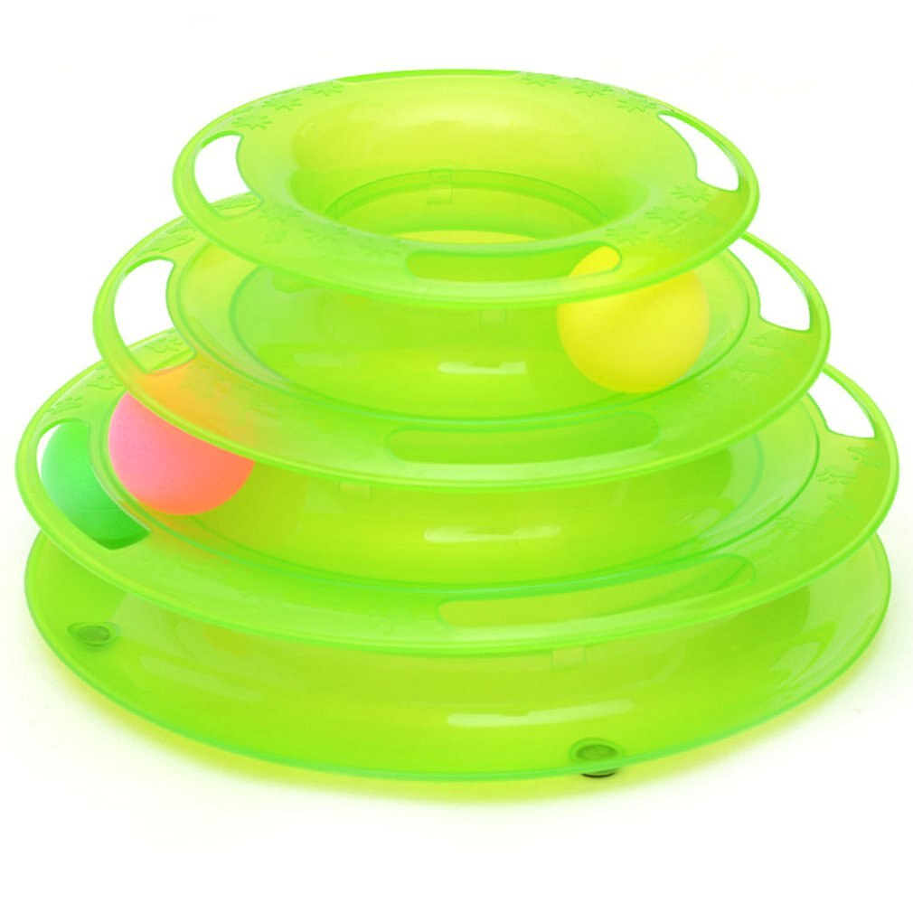 3 niveaux chat jouet drôle tour pistes disque chat pistes jouets formation Intelligence Amusement plaque chat balle jouets pour chats: Argent
