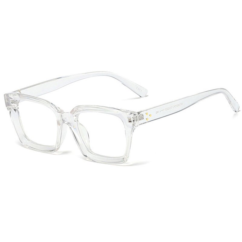 HBK Square Eyeglasses Frame Women Optical Clear Glasses Frame Brand Plain Eye Glasses Oculos De Grau Femininos: C06 Clear