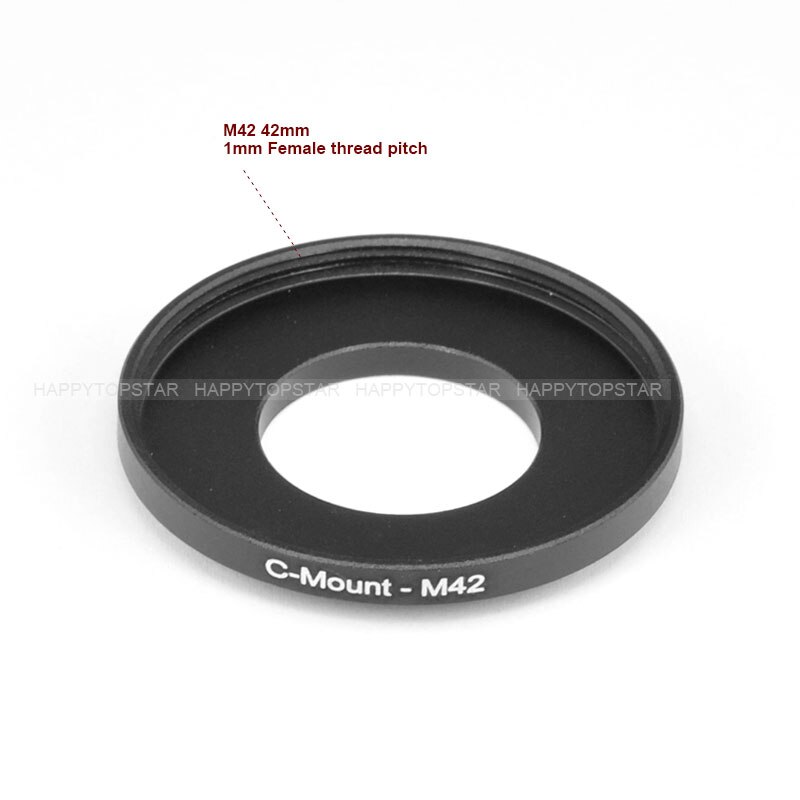C Mount (25mm 0.75mm) to M42 (42mm 1mm) Lens Mount Adapter - Male to Female Coupling Ring