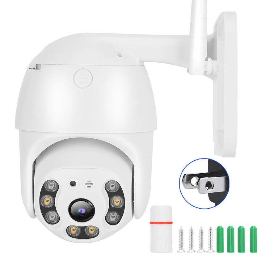 Natkamera 2.5in wifi 1080p dobbelte lyskilder cam  ip66 ptz dome sikkerhedskamera til android / ios 110-240v