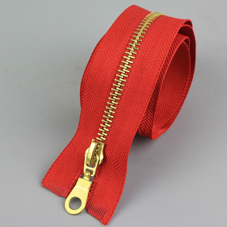 70cm 80cm 5# red metal zipper Clothes golden teeth bag zipper