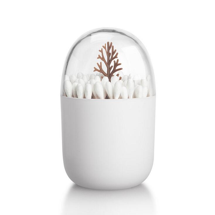 Hometree 1pc bord dekorere gennemsigtig plante/dyr tandstikker opbevaringsbokse vatpinde boks støv tandstikker boks opbevaring tank  h105: H105 efterårsscene