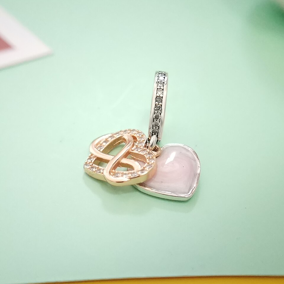 Echt 925 Sterling Zilveren Bedels Voor Armbanden Onbeperkt Liefde Emaille Fonkelende Cz Fit Originele Zilveren Ketting Mode-sieraden