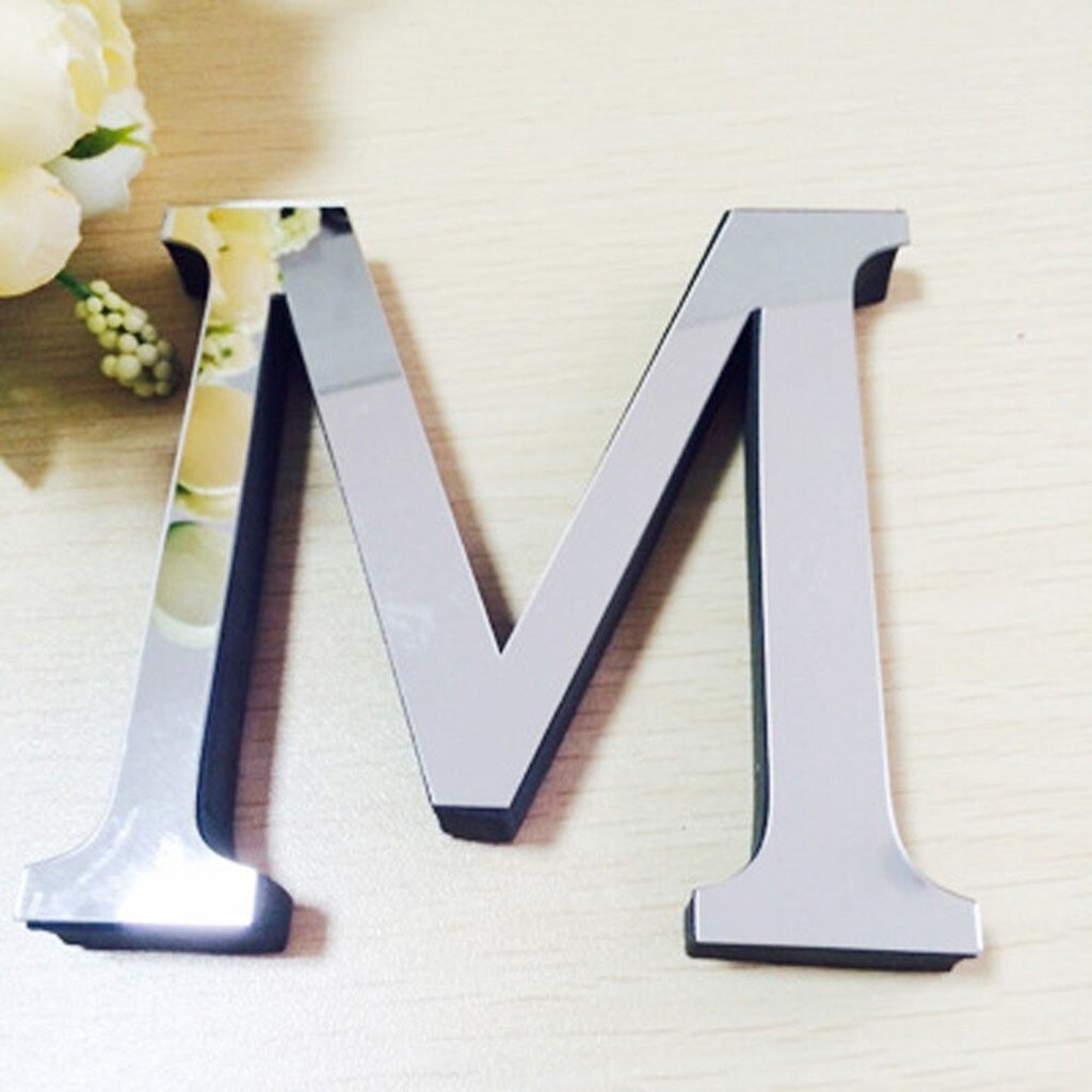 26 Buchstaben Diy 3d Spiegel Acryl Zauberstab Aufkleber Decals Heimat Dekor Zauberstab Kunst Wandbild Für Hause dekorationen 3.0hus: M