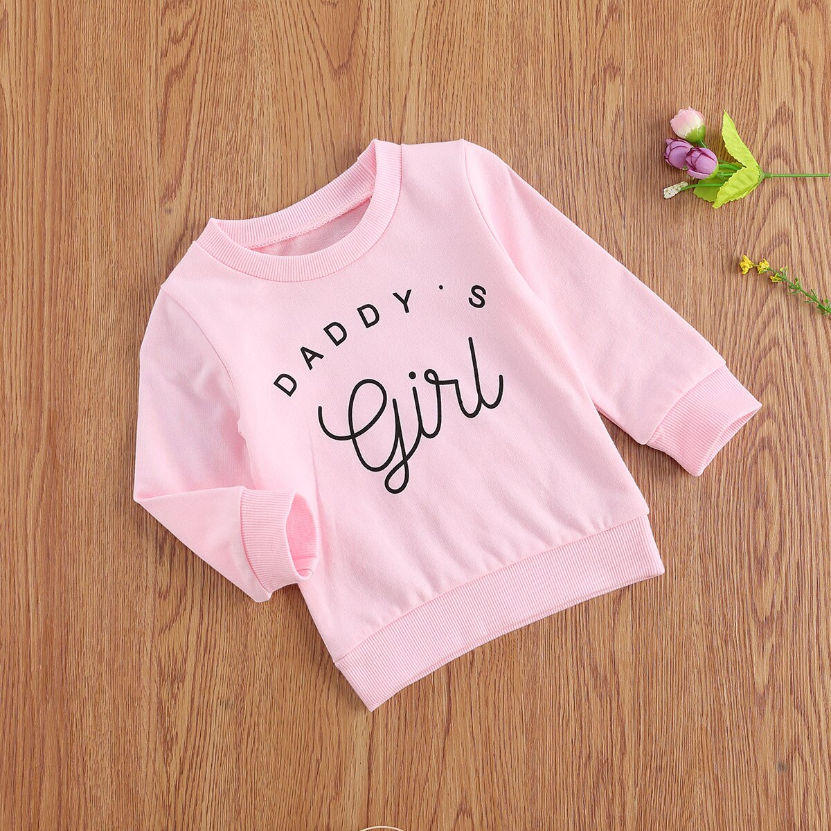 0-3Y papa enfant en bas âge bébé filles sweat haut lettre impression longue sweat à capuche et manches longues automne enfants Outwear 3 couleurs