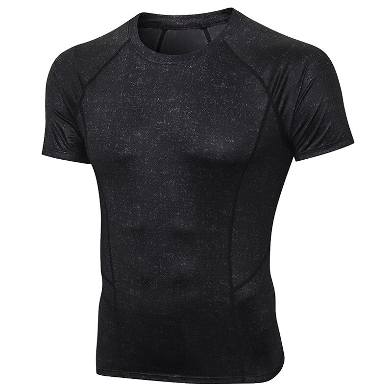 Mens Compression Shirt Fitness Gym Shirt Bodybuilding Gym Clothing Running tshirt Men 3D Print Shirts For Men Muscle TShirt Tops: Black / EUR XL