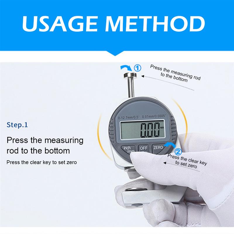 Portable Thickness Gauge Meter with LCD Display 0-12.7/0-10MM Mini Electronic Digital Indicator Thickness Measurement Tester