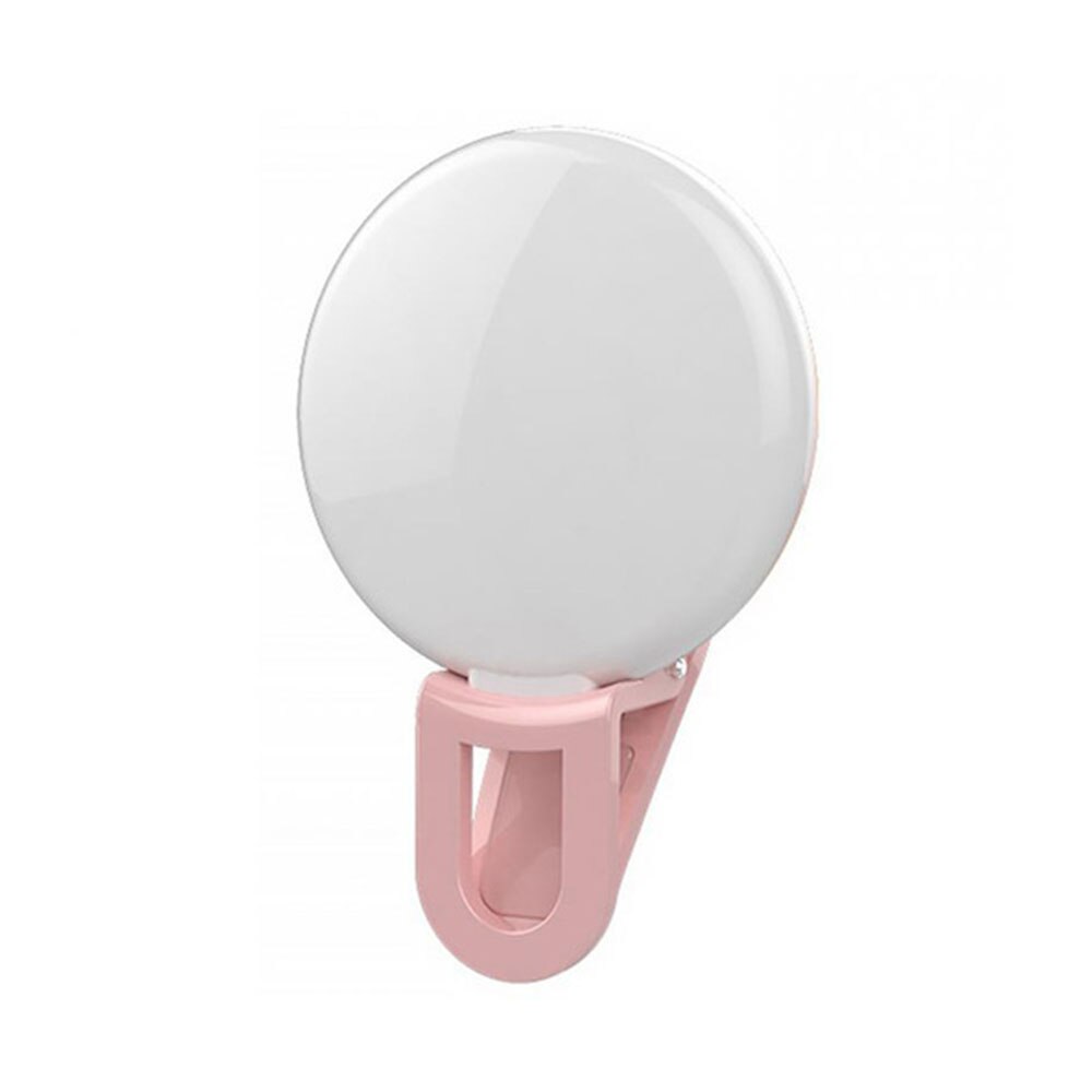 Telefoon Selfie Flash Led Clip-On Mobiele Telefoon Draagbare Selfie Light Night Verbeteren Vullen Licht Vrouwelijke Anker Schoonheid Zelf-Timer Lamp: Pink