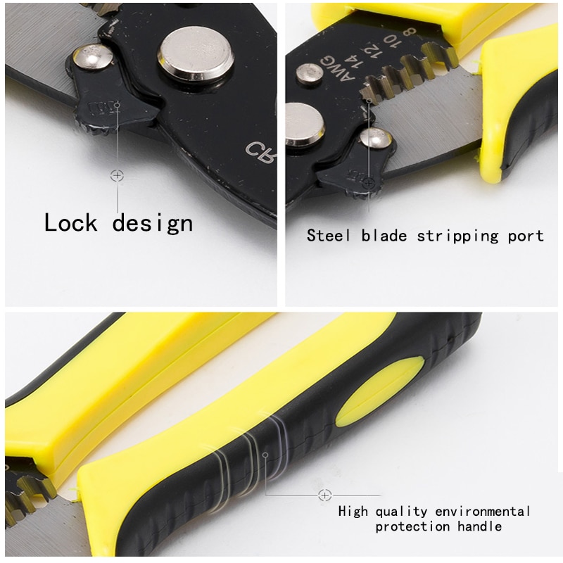 1PCS Automatic Wire Stripper Pliers Cable Stripping Crimper Crimping Tools Multifunction Fit 8/12/14/16 AWG Wire Pliers