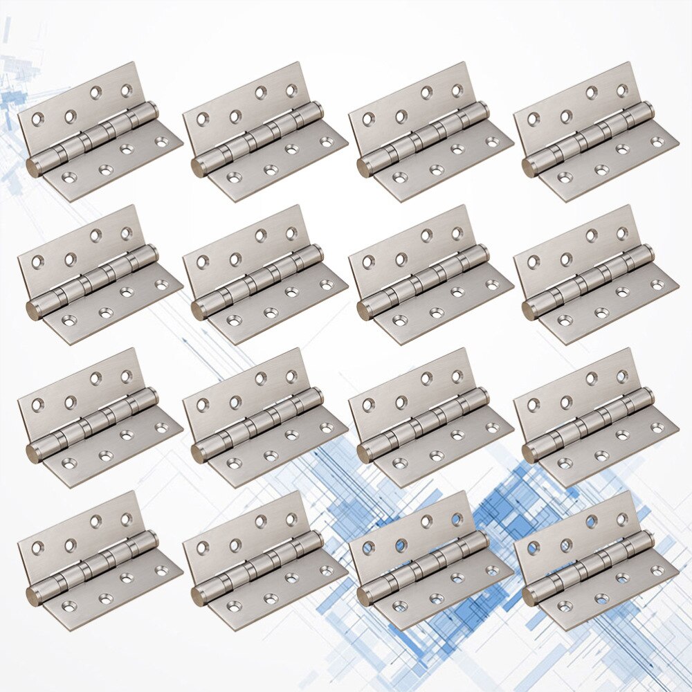 32 Uds 1,5 bisagra de puerta de pulgadas de acero inoxidable tapa bisagra contra solapa Backflap bisagra cajón bisagra de tope (Plata): Silver 16pcs 1