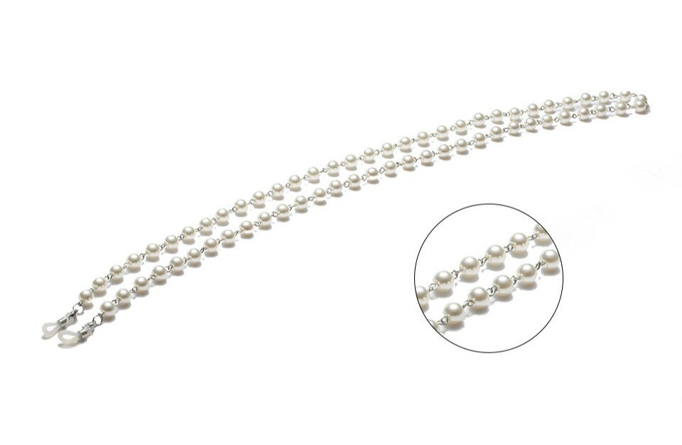Jahrgang sonnenbrille Kette Halfter Für Frauen Sonne gläser Nacken Kette Männer Metall brillen Gurt Landyard Kordon para gafas: Perle
