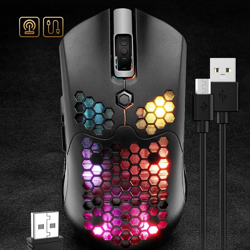Ziyou Lang X2 Wireless Mouse Rgb Dual Mode Game Mechanical 2000Dpi Optical Sensor Lightweight Pc Notebook Mouse