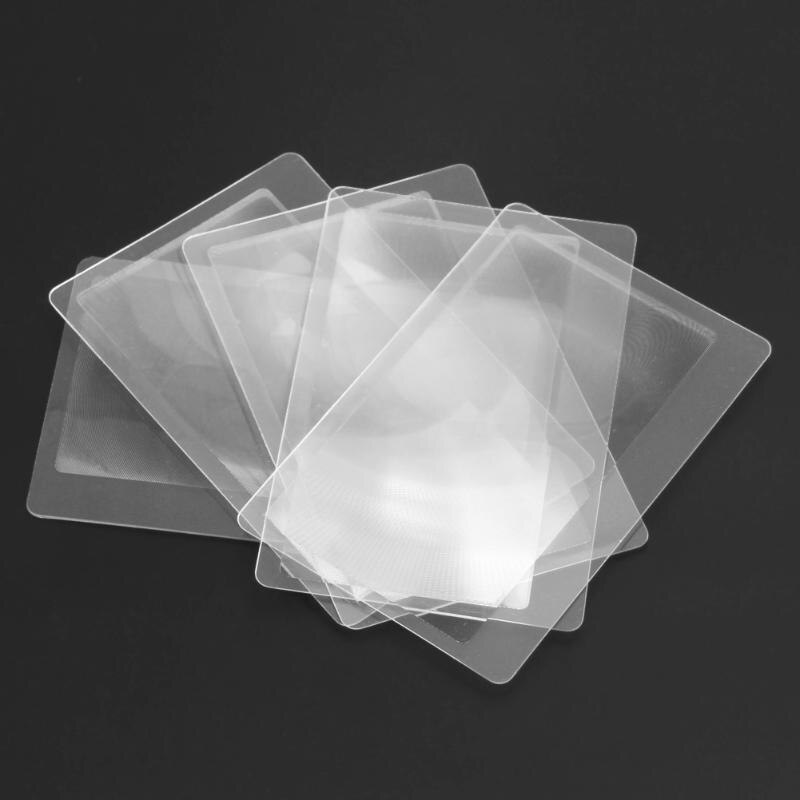 Lente de aumento para tarjeta de crédito, 10 Uds., 3 X lupa, transparente, lentes de aumento de Fresnel, lupa de bolsillo, 8,00X5,50X0,04 cm