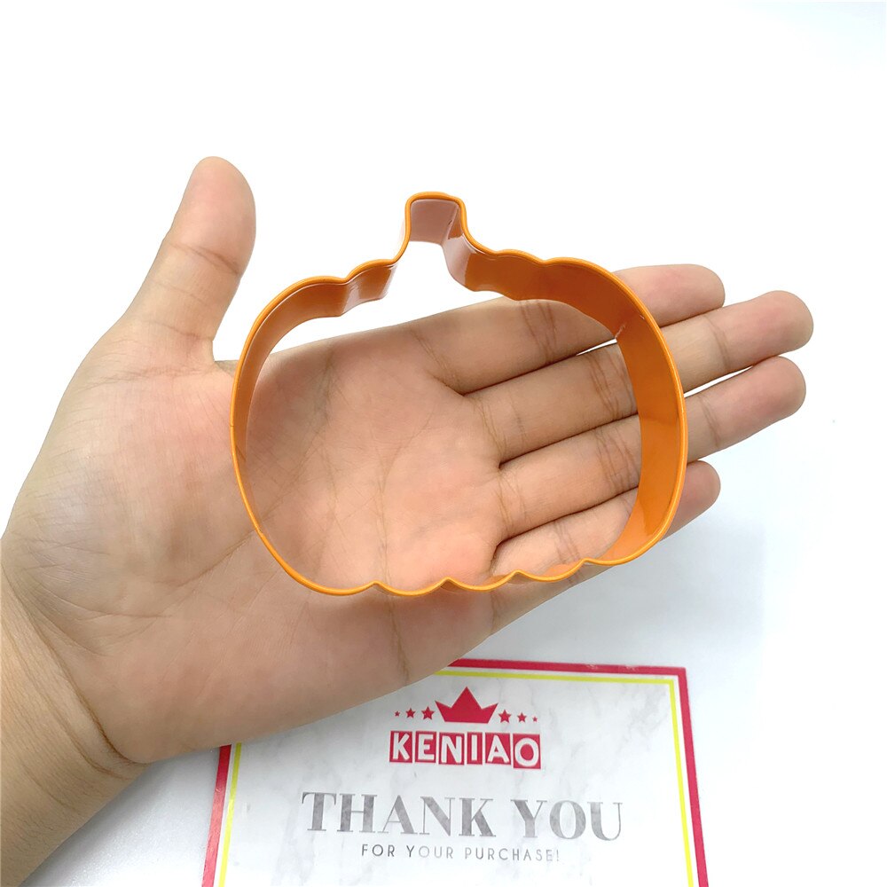 Keniao thanksgiving pumpa kakskärare  - 8.6 x 7.4 cm -  smörgås kex fondant skärare - orange färg belagd rostfritt stål