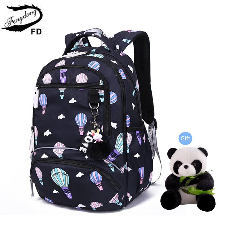 Fengdong school bags for girls waterproof kawaii school backpack kids cute backpack schoolbag girl backpacks for children