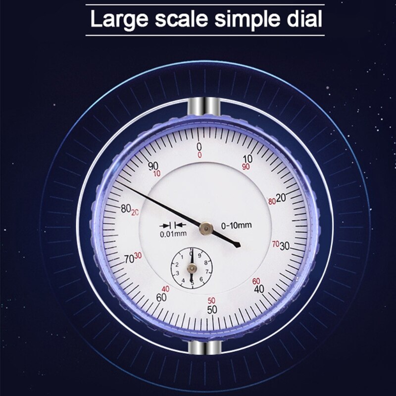 High-precision Pointer Industrial Dial Indicator 0-10 mm Stable Performance Table with Lug Back Measurement Dial Gauge instrumen