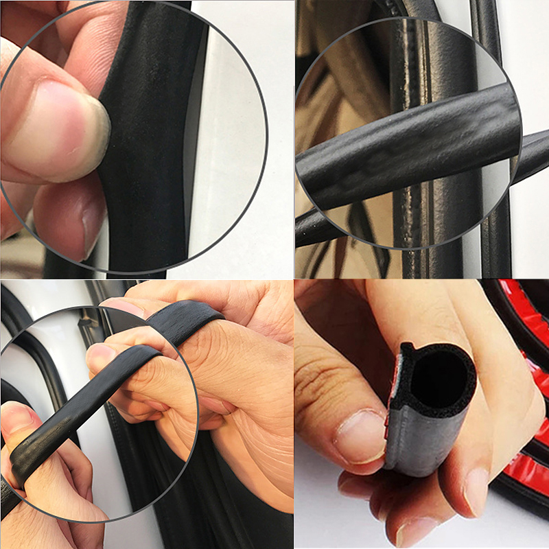 Tira de sellado de puerta de coche, aislamiento acústico pequeño tipo D, antipolvo, insonorización, impermeable, Epdm, accesorios de tiras de sellado automático