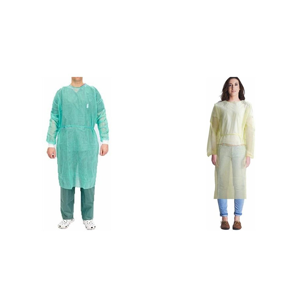 10pcs Disposable Isolation Clothing Non-woven Isolation Gown Fluid Resistant Protective Dress For Men Woman