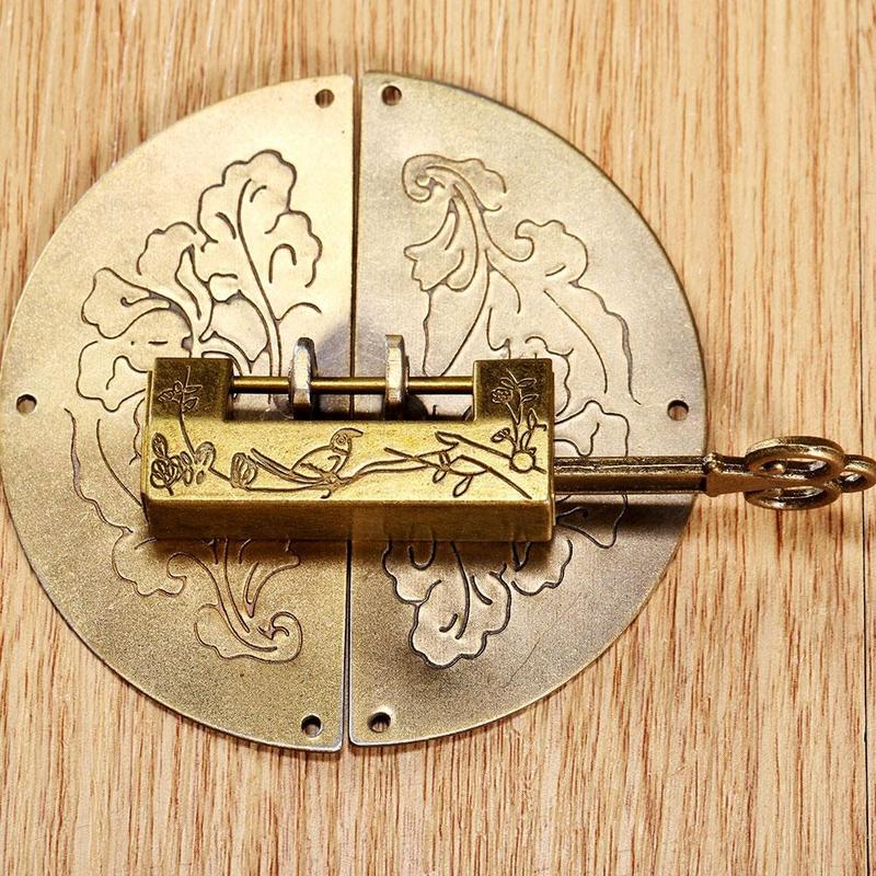 Mot de passe cadenas serrure métal chinois Vintage Antique rétro clé bijoux combinaison Bronze/noir serrures Bronze Mini mot de passe