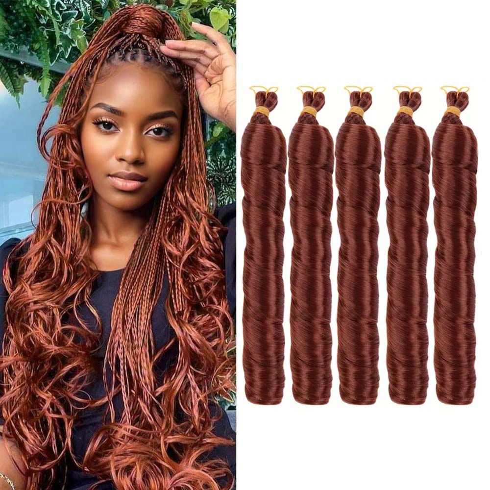 3/5 packungen 24 cm langes, synthetisches häkelhaar mit französischen locken, vorgedehnt, locker gewellt, zum flechten, ombré-locken, zöpfe: #350 / 3 teile/los