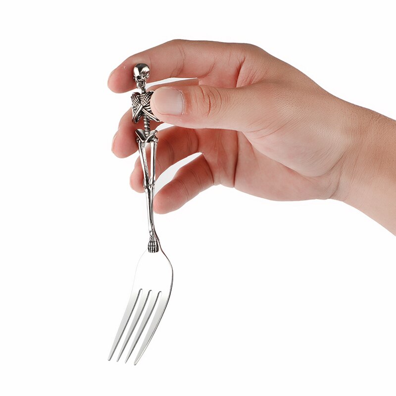 Skeleton Tableware Titanium Steel Skull Spoon Cutlery Skeleton Retro ... – Grandado