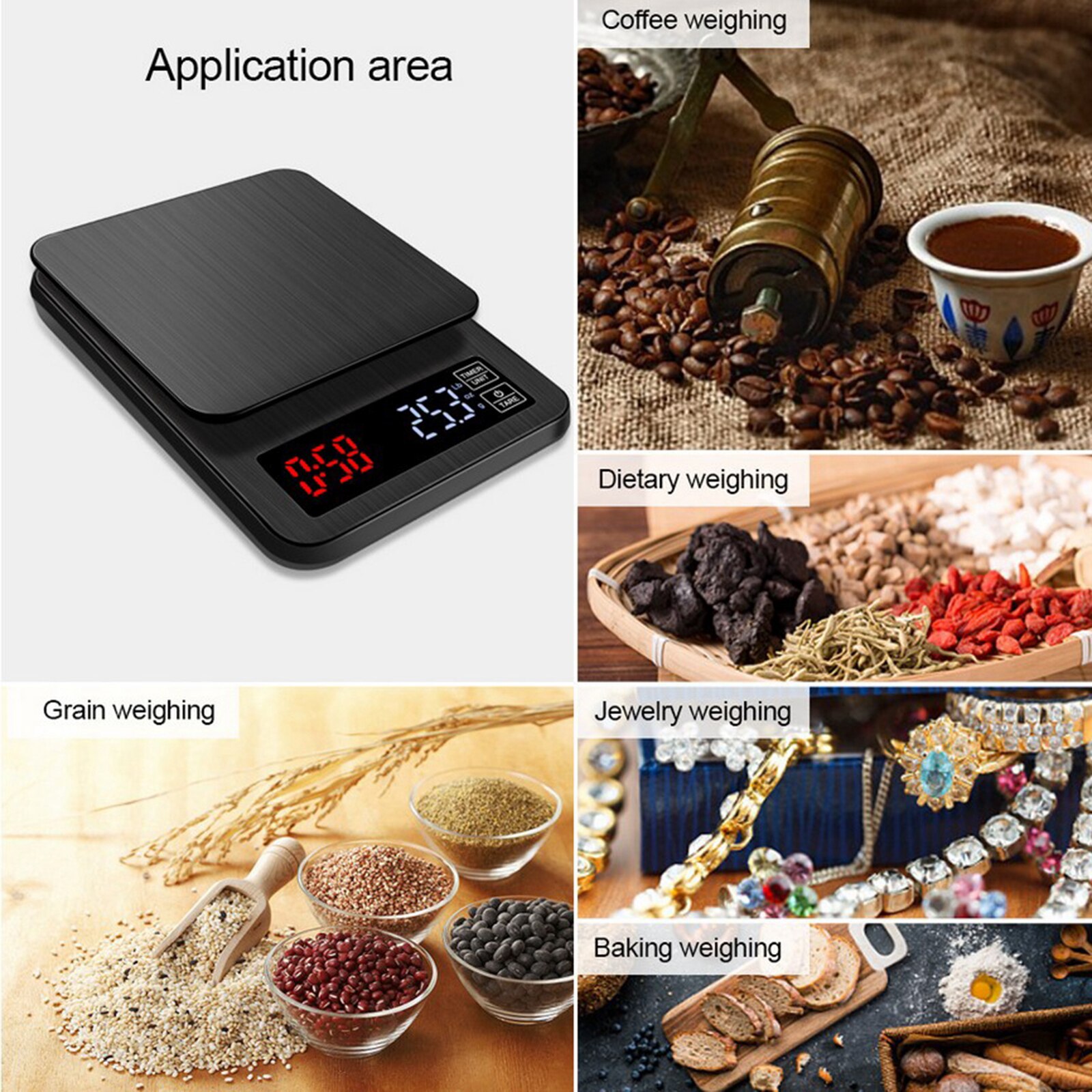 Mini Coffee Scale with Timer Digital Pour Over Drip Espresso Scale LCD Display