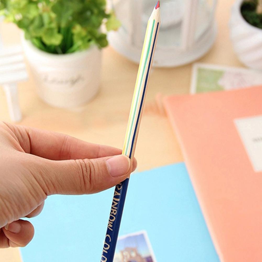 Pencils 10Pcs/Lot Rainbow Color Pencil 4 In 1 Colored Pencils for Drawing Stationery Office School Supplies