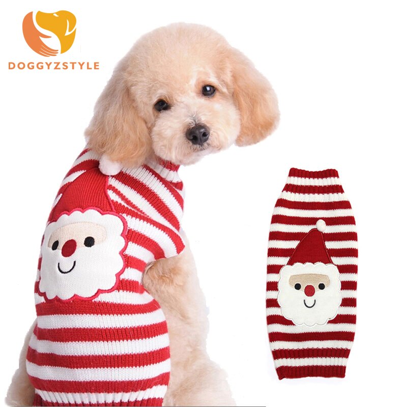 Hond Kerst Trui Kerstman Winter Warm Knit Kleding Voor Honden Chihuahua Pet Kostuums Voor Kleine Middelgrote honden DOGGYZSTYLE
