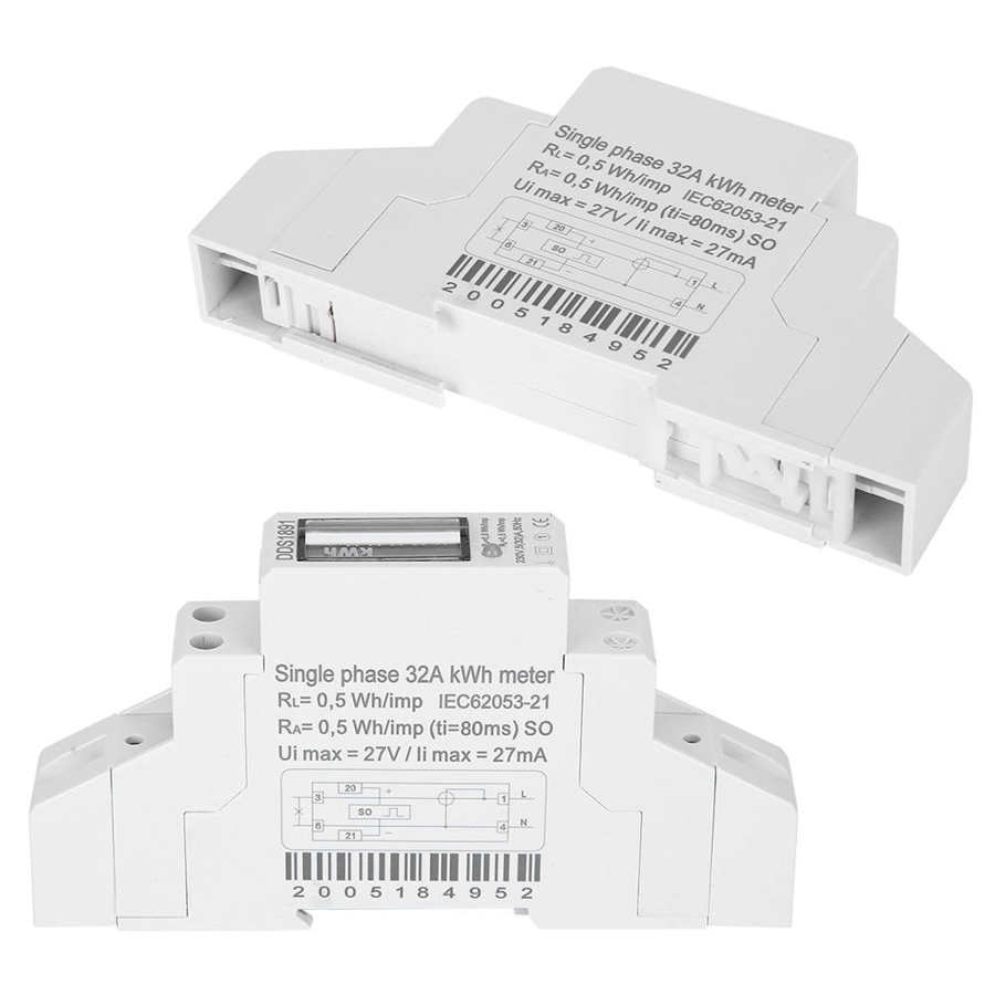 Enkele Fase Power Meter DDS1891 Hoge Nauwkeurigheid 2P Lcd Elektriciteit Rail Energy Meter 50Hz 230V Kwh Meter