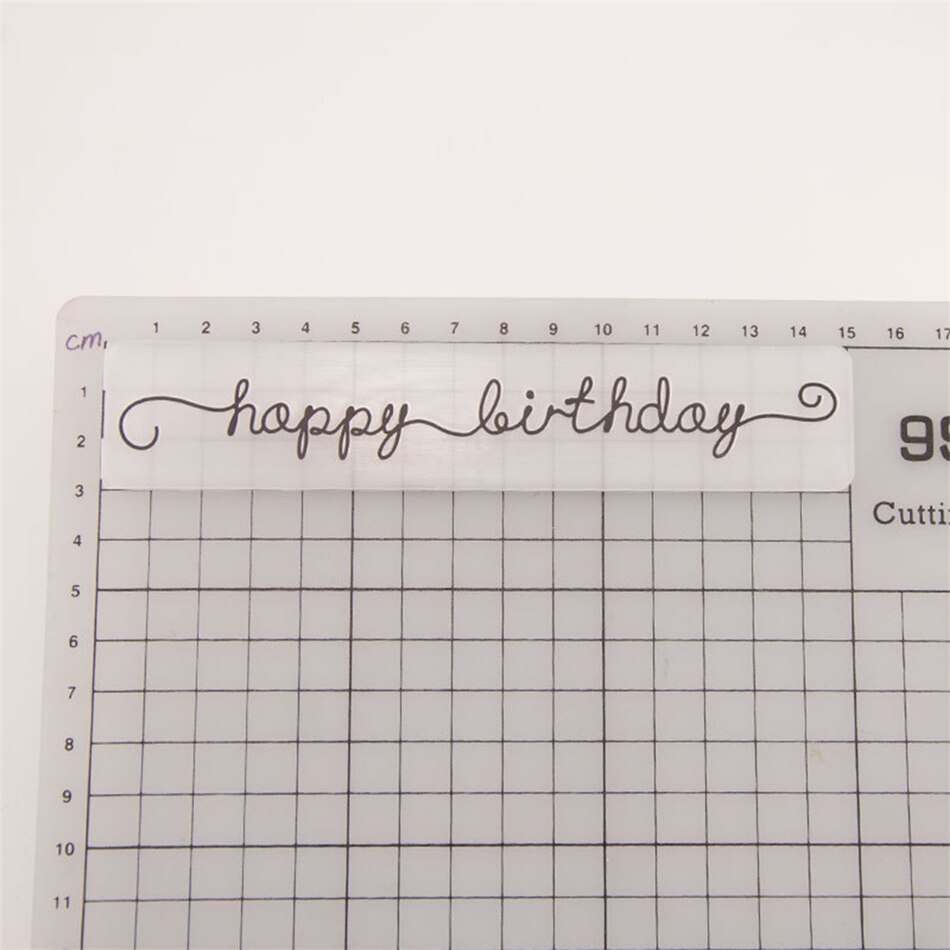 Eastshape Gelukkige Verjaardag Patroon Plastic Embossing Map Voor Scrapbook Diy Album Card Tool Plastic Template Mappen