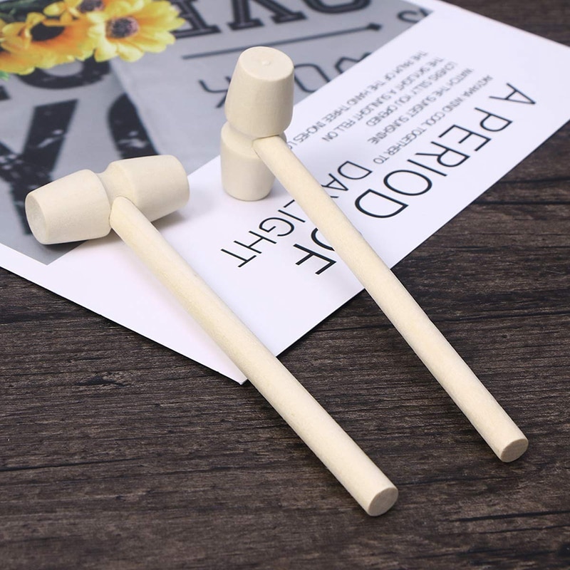 20 Pieces Mini Wooden Hammer Beat Toy Cute Beat Gear Toy Boy Girl Promote Baby's Hand Eye Coordination