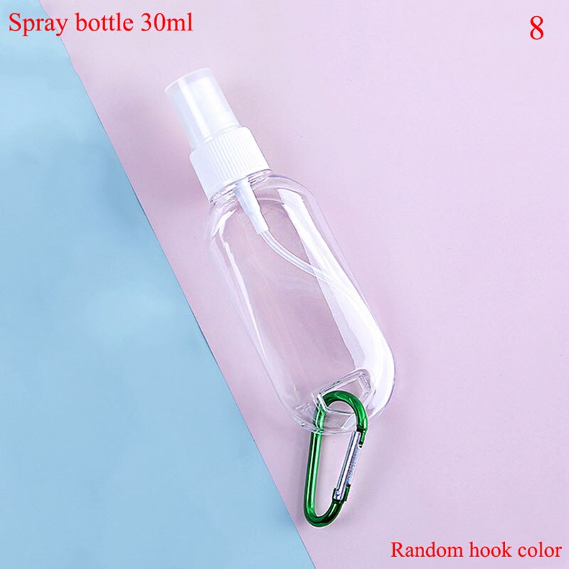 30/50ml Portable Heart Shape Empty Hand Sanitizer Bottle With Key Ring Hook travel Refillable empty Bottle Alcohol Containers: 8