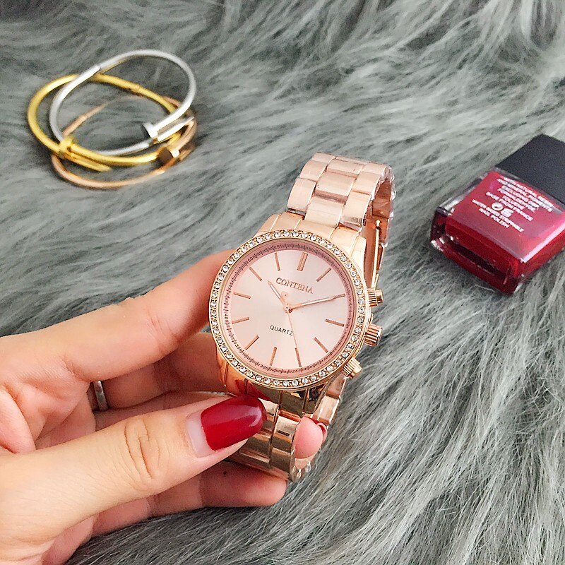 CONTENA montre en argent femmes montres de luxe strass femmes montres dames montre horloge Relogio Feminino Zegarek Damski