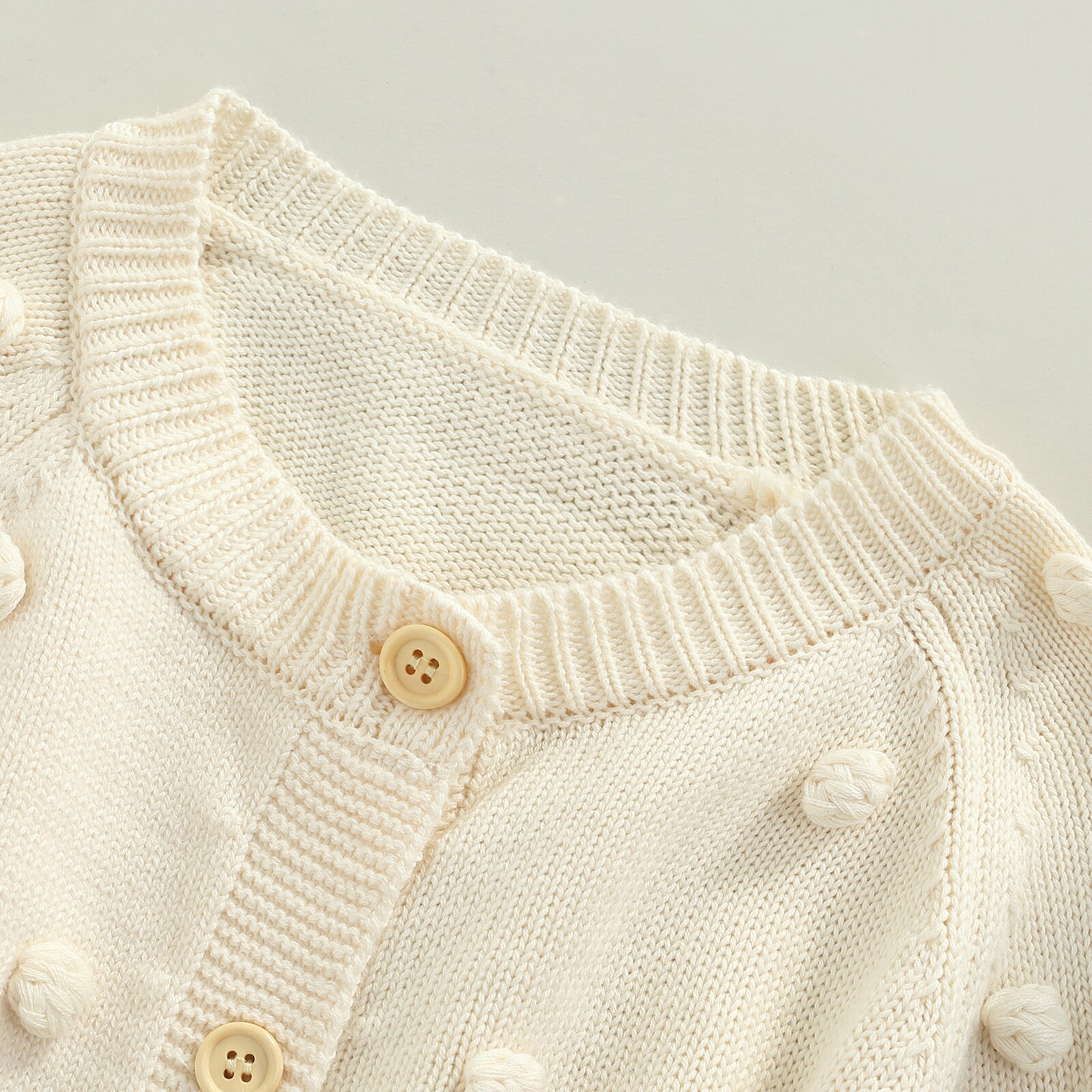 Cárdigan de punto de otoño para niñas pequeñas, decoración de bola de felpa, cuello redondo, manga larga, prendas de vestir de un solo pecho, Tops informales