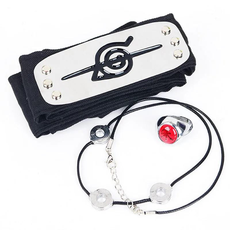 Disfraz de Anime Ninja, bata de organización del amanecer de Halloween, capa de nube roja bordada, bata negra Unisex, anillo con collar