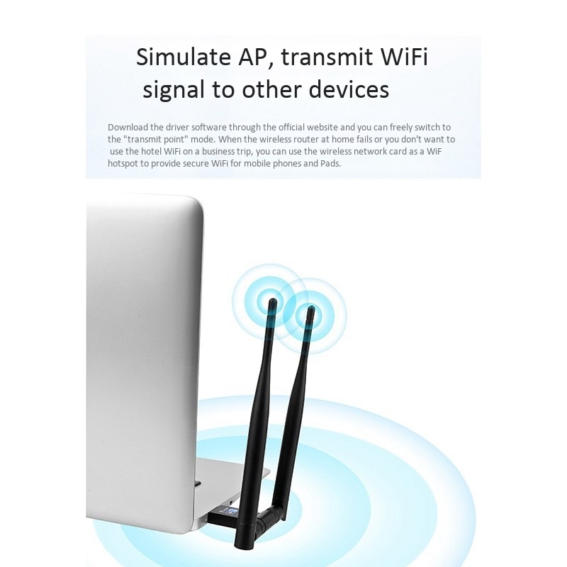 Usb trådløs wifi adapter dual band 2.4g & 5.8g antenne wifi dongle 1200 mbps usb netværkskort til pc laptop