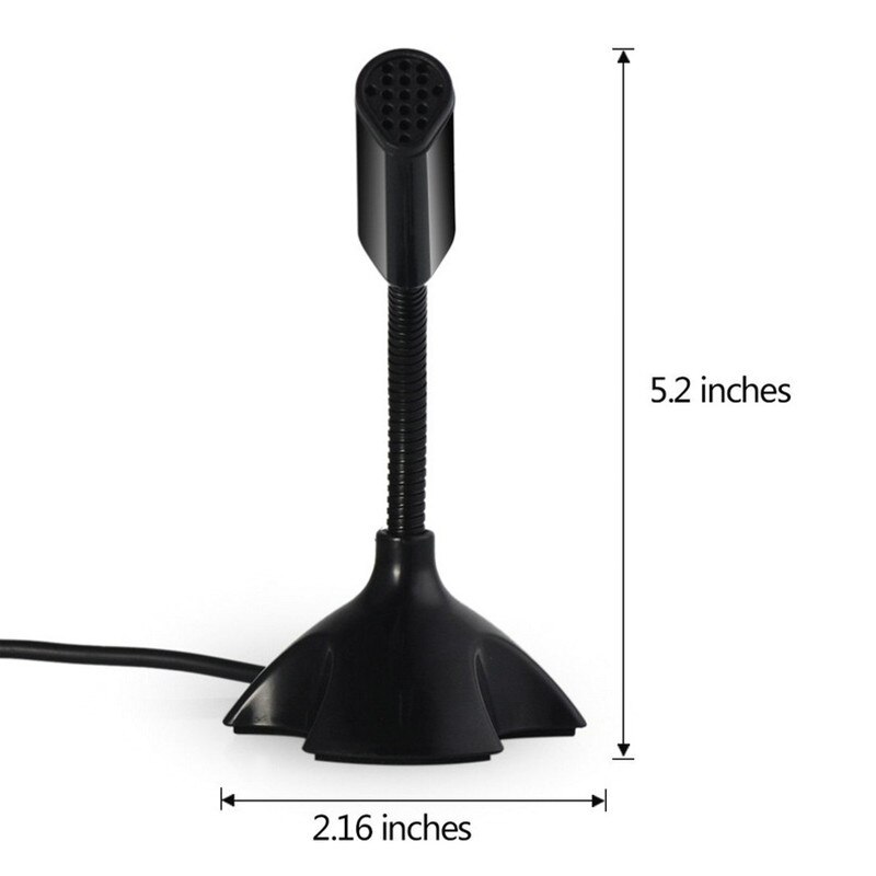 USB Microphone Flexible Adjustable Plug with Stand Portable for Computer PC Notebook Studio Speech Desktop Condenser Microphone