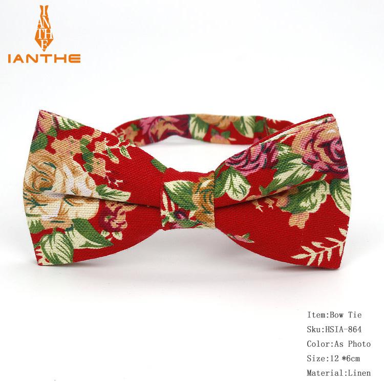 Corbatas de lino con estampado de flores para hombre, corbatas clásicas con estampado de flores, Estilo Vintage, para novio y boda,: IA864