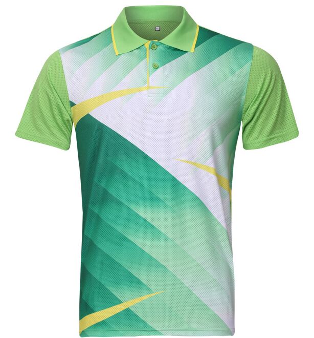 Snel Droog Badminton Tops Ademend High-End Concurrerende Niveau Mens T-shirts Sport Shirt Team Game Korte Mouwen T-shirts: The vivid green / XXXL