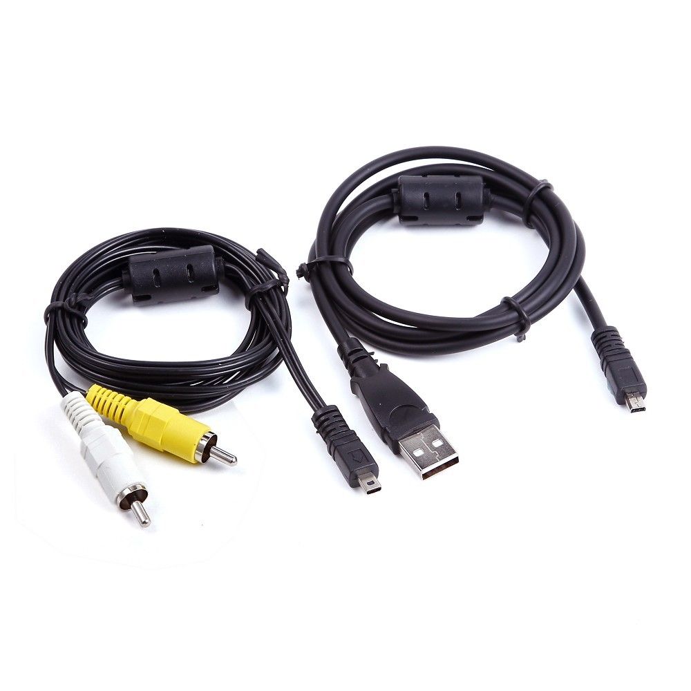 USB PC Data SYNC + AV A/V TV Video Kabel Cord Voor Nikon Coolpix L120 L620 Camera