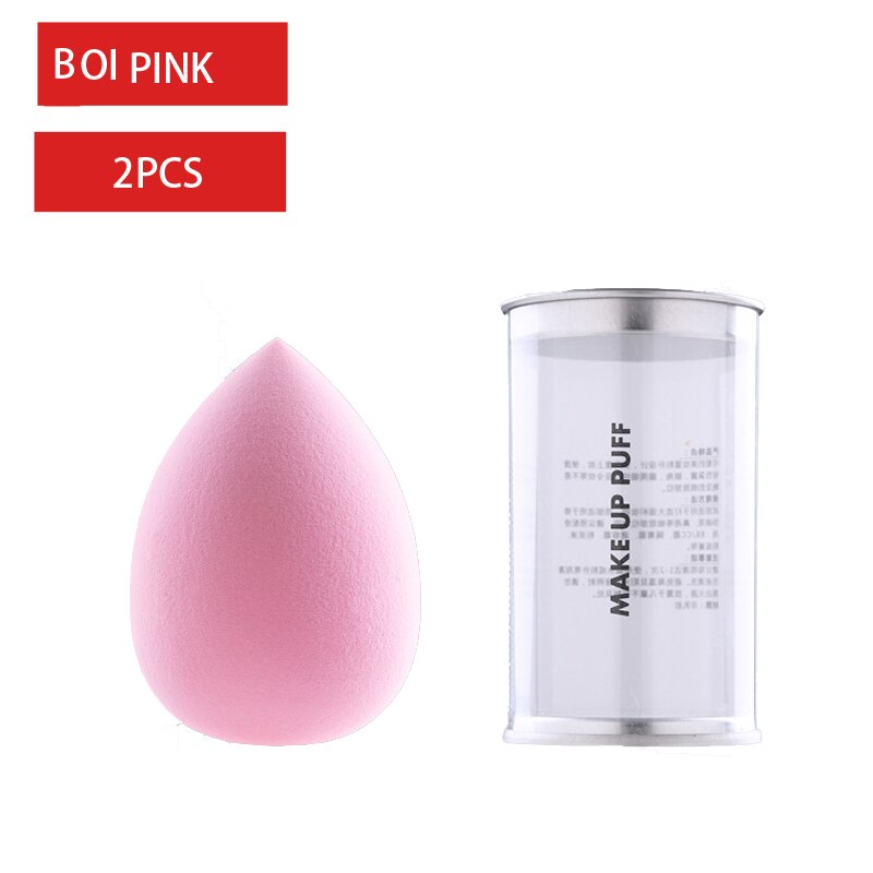 Coussin en forme de gourde, en forme de goutte d'oeuf, éponge, coussin de maquillage en forme d'oeuf, en boîte: B01 PINK 2PCS